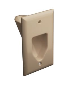 DataComm Electronics 45-0001-IV 1-Gang Recessed Cable Plate (Ivory)